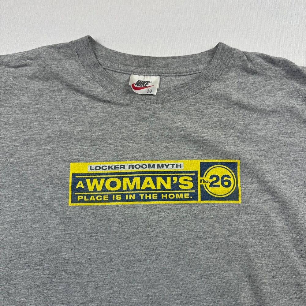 Grey Vintage Nike Locker Room Myth Graphic Tee Size XL 90s